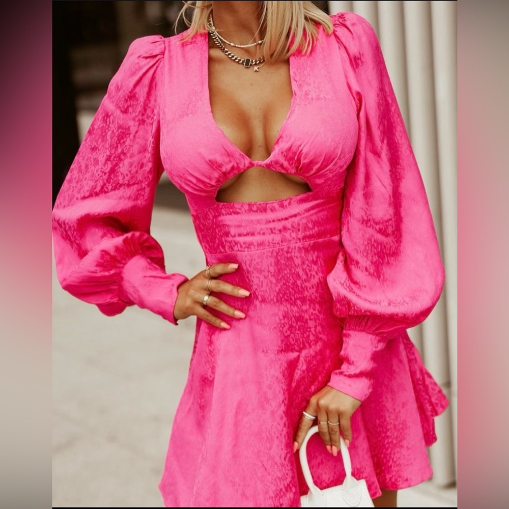 Hot Pink Satin Dress M